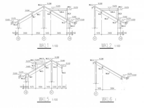 4层框架结构桩基础住宅楼结构CAD施工图纸 - 4