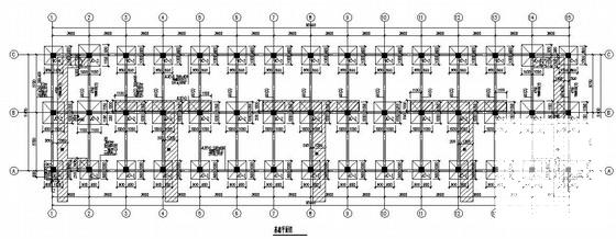 6层框架结构住宅楼结构设计CAD施工图纸（独立基础）(平面布置图) - 1