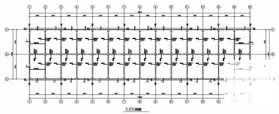 6层框架结构住宅楼结构设计CAD施工图纸（独立基础）(平面布置图) - 3