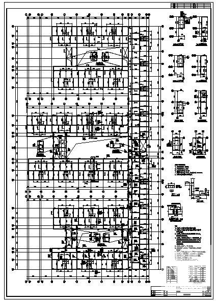 6层框架宿舍结构设计方案CAD图纸(柱子大样图) - 2