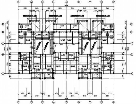 张家港3层框架结构办公楼结构设计CAD施工图纸 - 1