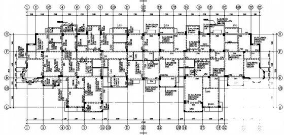 13层桩基础框剪结构商住楼结构设计CAD施工图纸(平面布置图) - 2