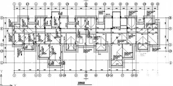 13层桩基础框剪结构商住楼结构设计CAD施工图纸(平面布置图) - 3