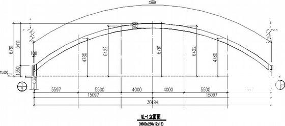 橄榄球形采光屋盖结构CAD施工图纸（轻钢结构）(屋面檩条) - 2