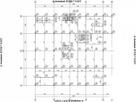 8层独立基础钢框架厂房结构CAD施工图纸（7度抗震）(平面布置图) - 2