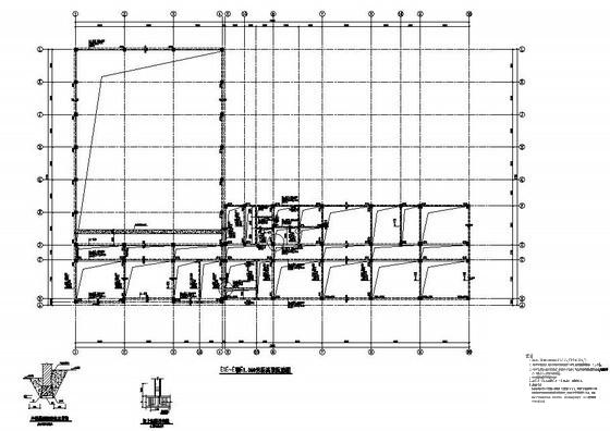 5层独立基础框架结构中学教学楼结构CAD施工图纸(平面布置图) - 1