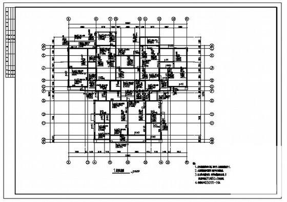 18层桩基础剪力墙结构住宅楼结构CAD施工图纸（6度抗震）(平面布置图) - 3