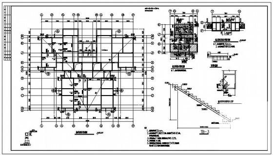 18层桩基础剪力墙结构住宅楼结构CAD施工图纸（6度抗震）(平面布置图) - 4