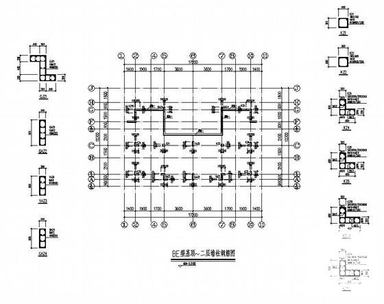 4层框架洋房结构设计图纸（BE型）(平面布置图) - 2