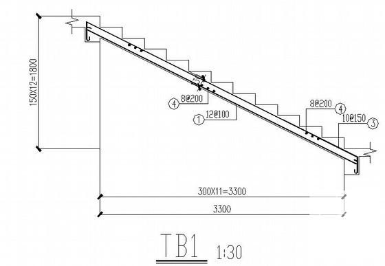 6层筏形基础框架综合楼结构CAD施工图纸（8度抗震）(地下室顶板) - 4