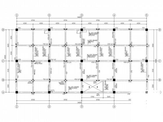 地上1层地下1层框架结构厂房结构设计CAD施工图纸（7度抗震）(平面布置图) - 3