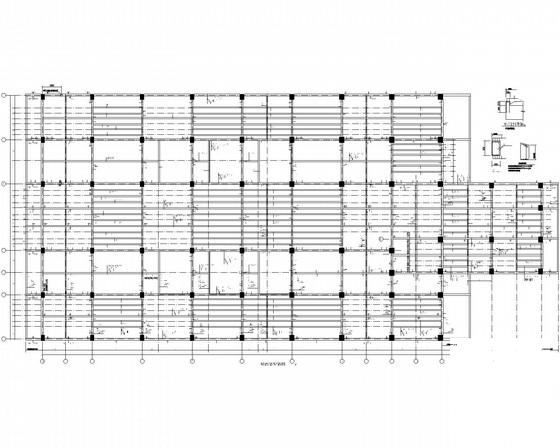1层独立基础框架综合办公楼结构CAD施工图纸（8度抗震）(平面布置图) - 4