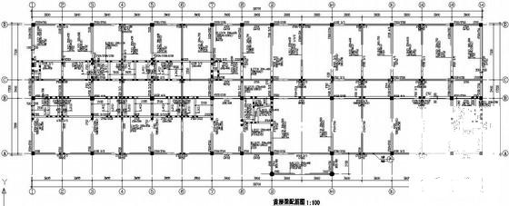 3层框架结构宾馆结构设计CAD施工图纸(平面布置图) - 1