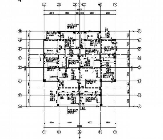 3层框架别墅住宅楼结构CAD施工图纸(平面布置图) - 2