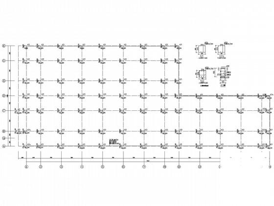 地下1层筏型基础停车场框架结构CAD施工图纸（6度抗震） - 3