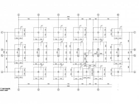 4层独立基础框架结构宾馆结构CAD施工图纸（6度抗震）(平面布置图) - 2