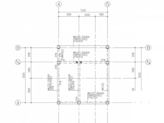 4层独立基础框架结构宾馆结构CAD施工图纸（6度抗震）(平面布置图) - 5