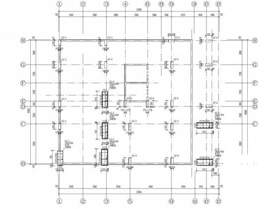 带地下室13层框剪办公楼结构设计CAD施工图纸（筏型基础）(剪力墙配筋) - 2