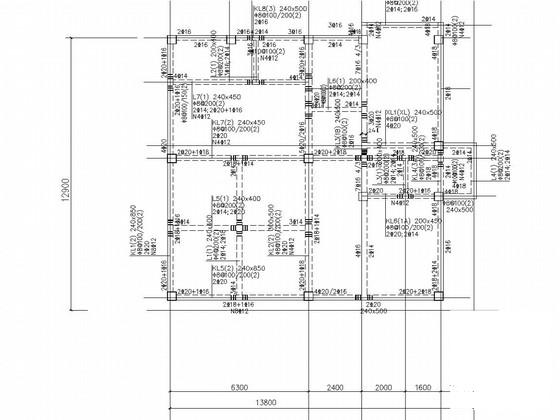 3层框架结构独立别墅结构CAD施工图纸（6度设防） - 2