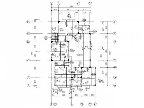 两层框架结构独立基础小型欧式别墅结构CAD施工图纸 - 2