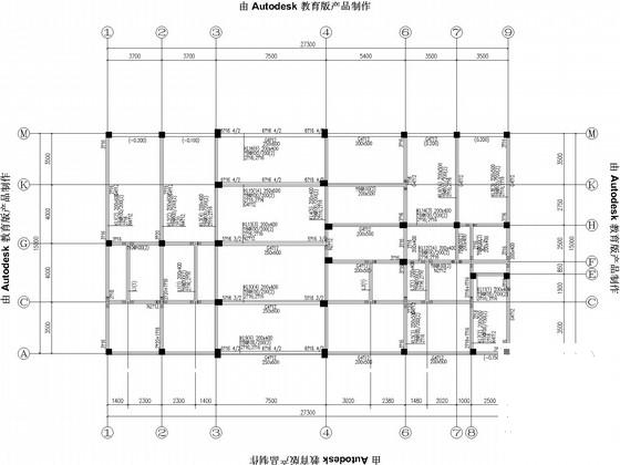 6层独立基础框架住宅楼结构CAD施工图纸（7度抗震）(平面布置图) - 2