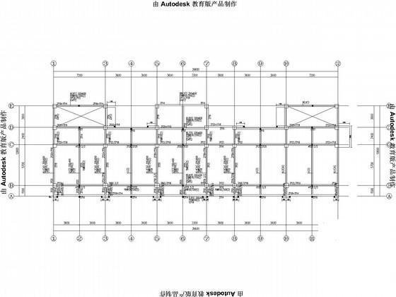 4层框架中学宿舍楼结构设计CAD施工图纸（6度抗震）(梁平法配筋图) - 1