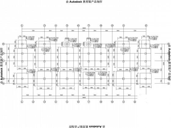 4层框架中学宿舍楼结构设计CAD施工图纸（6度抗震）(梁平法配筋图) - 2