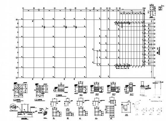 钢结构汽车展厅结构设计方案CAD图纸(基础平面图) - 2
