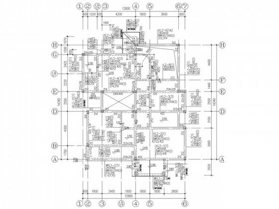 3层独立基础框架别墅结构设计CAD施工图纸 - 1