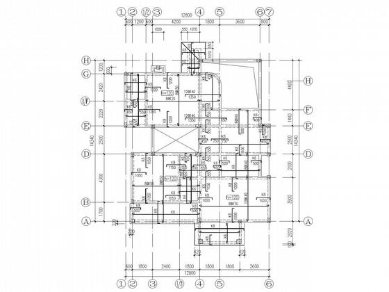 3层独立基础框架别墅结构设计CAD施工图纸 - 3