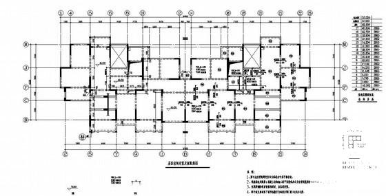 剪力墙结构17层住宅结构设计CAD图纸（4号楼）(板配筋图) - 3