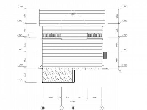 3层桩基础框架别墅结构CAD施工图纸(建施) - 1