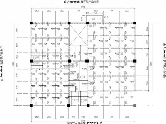 3层桩基础框架食堂结构CAD施工图纸（7度抗震） - 1