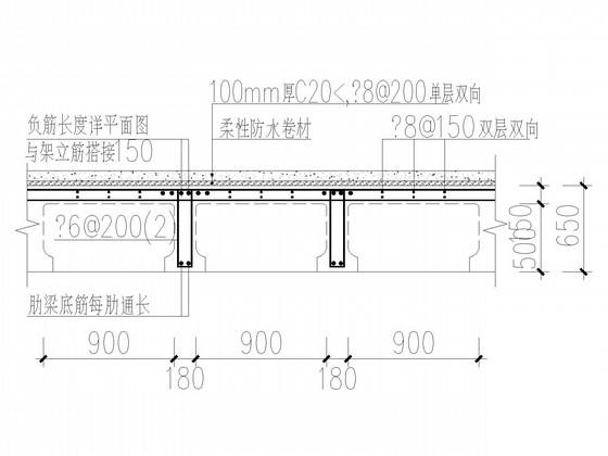 现浇混凝土GBF蜂巢芯楼(屋)盖车库结构CAD施工图纸 - 2