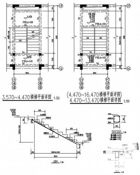 6层框架结构桩基础商住楼结构CAD施工图纸（6度抗震） - 4