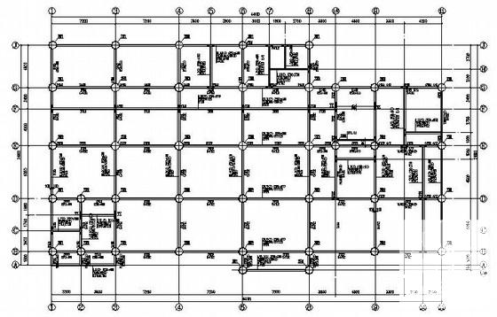 3层框架结构学生食堂结构CAD施工图纸（桩基础）(平面布置图) - 1