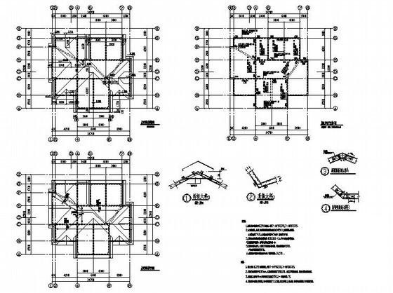 2层框架别墅建筑结构设计方案CAD施工图纸 - 3