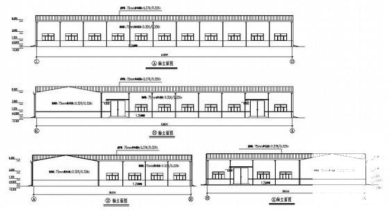 16-30米L型钢结构厂房部分结构设计图纸(平面布置图) - 1