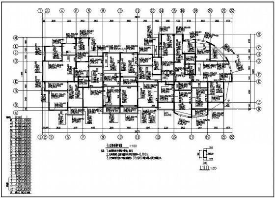 23层剪力墙结构住宅楼结构设计方案CAD图纸 - 3