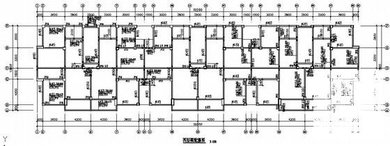 5层框架住宅楼结构CAD施工图纸(平面布置图) - 1