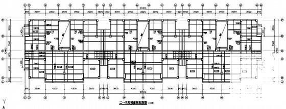 5层框架住宅楼结构CAD施工图纸(平面布置图) - 3