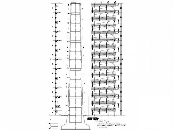 120米混凝土烟囱结构设计CAD施工图纸(立面图) - 3