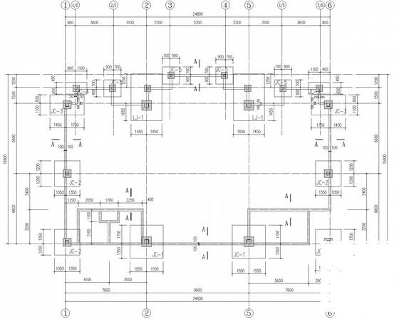 两层独立基础钢框架临时建筑结构CAD施工图纸（7度抗震） - 1