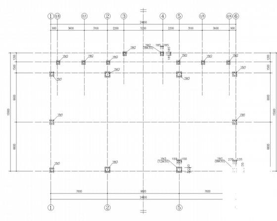 两层独立基础钢框架临时建筑结构CAD施工图纸（7度抗震） - 2