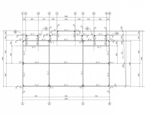 两层独立基础钢框架临时建筑结构CAD施工图纸（7度抗震） - 3