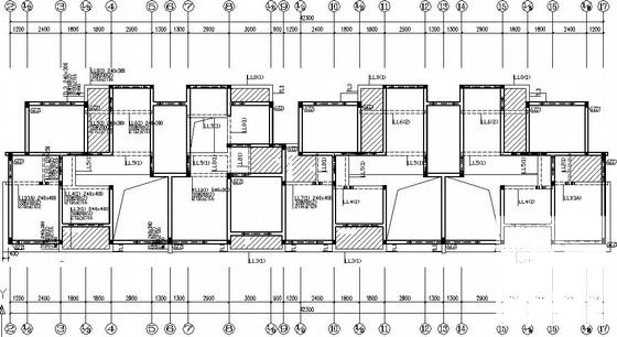 底层框架带阁楼住宅结构CAD施工图纸(梁平法配筋图) - 3