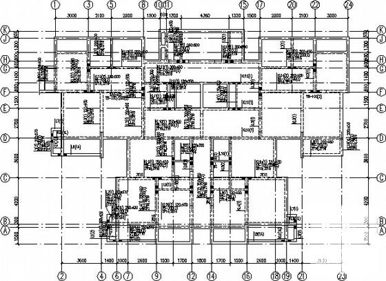 30层带地下车库框剪住宅楼结构CAD施工图纸 - 1