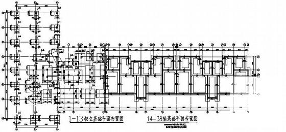 6层框架异形柱砖混住宅楼结构CAD施工图纸（条形基础）(平面布置图) - 1