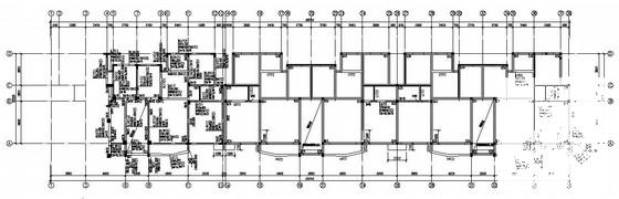 6层框架异形柱砖混住宅楼结构CAD施工图纸（条形基础）(平面布置图) - 2