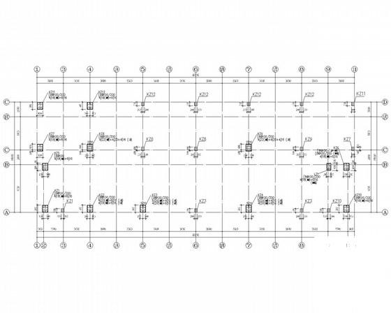 4层宿舍综合楼框架结构CAD施工图纸(钢筋混凝土柱) - 2